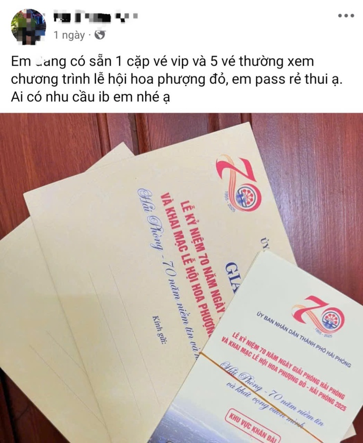 Vé mời Lễ hội Hoa phượng đỏ bán tràn lan trên mạng, giá lên tới 3 triệu đồng/cặp - Ảnh 2.