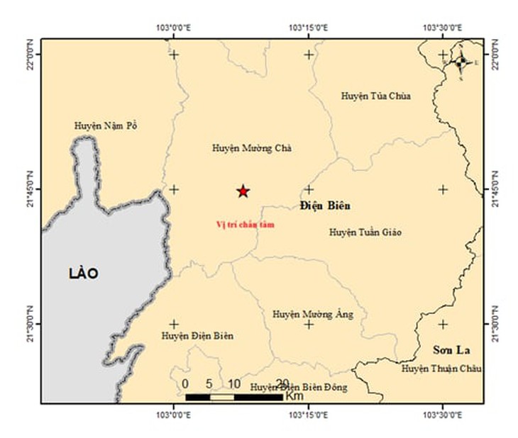 Động đất mạnh 5 độ ở Điện Biên