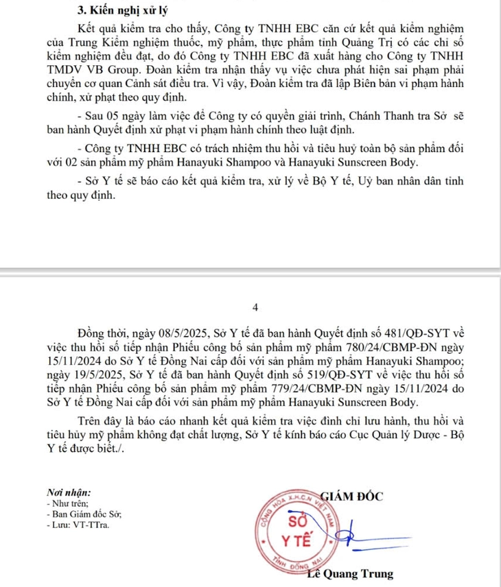 Vụ mỹ phẩm thu hồi ‘không có dấu hiệu hình sự’ ở Đồng Nai: Thanh tra có làm thay việc của công an? - Ảnh 2.