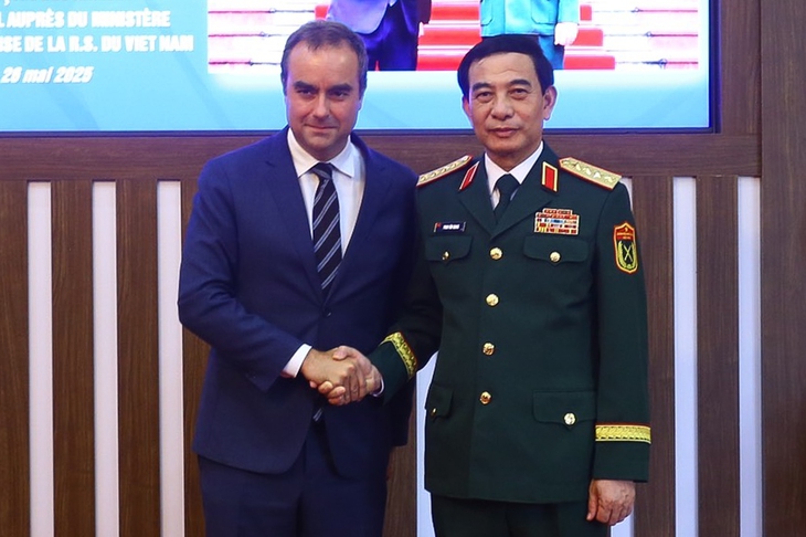 Đại tướng Phan Văn Giang tiếp Bộ trưởng Quân đội Pháp Sébastien Lecornu - Ảnh 1.