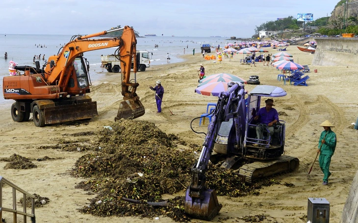 Lục bình, rác thải ‘tấn công’ thủ phủ du lịch Hồ Tràm ở TP.HCM - Ảnh 7.