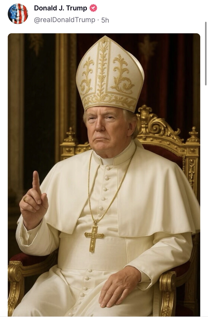 Ông Trump đăng ảnh chế bản thân mặc trang phục Giáo hoàng - Ảnh 1. giáo hoàng - Ảnh 1.