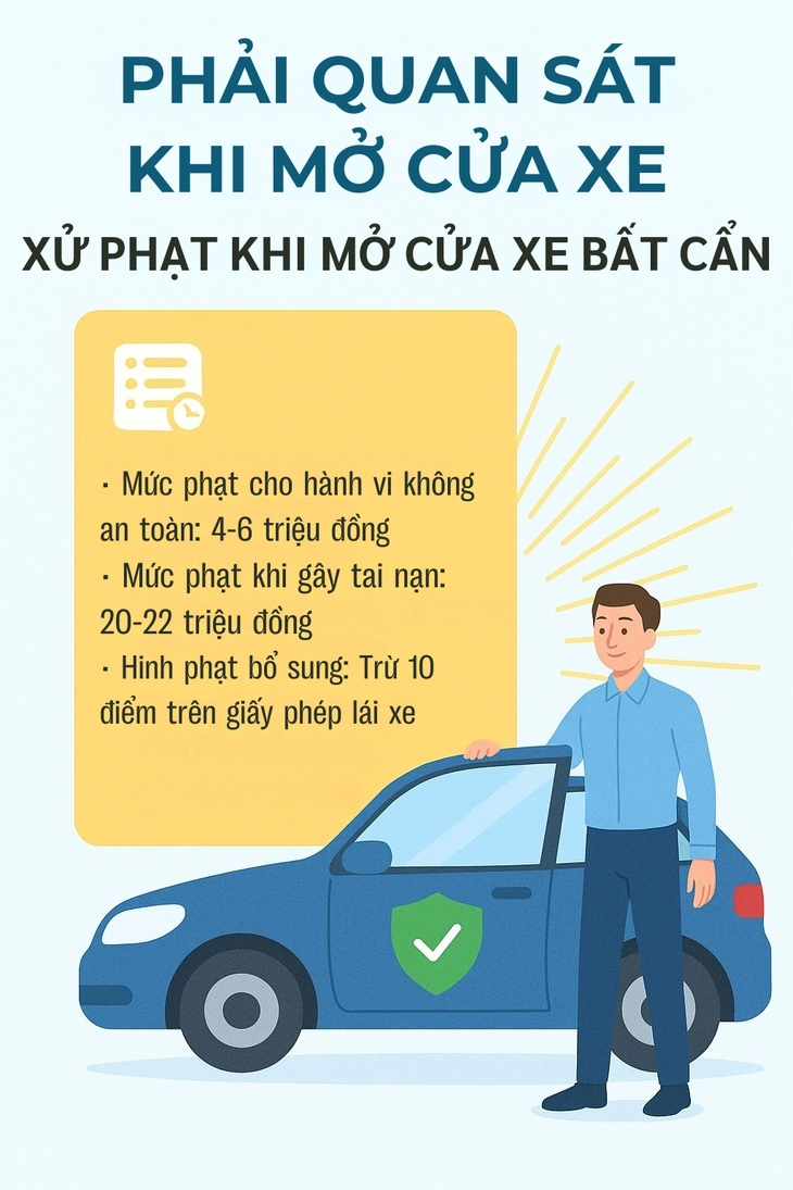 Tài xế mở cửa xe ô tô, đẩy người đi xe máy ngã lăn ra đường - Ảnh 2.