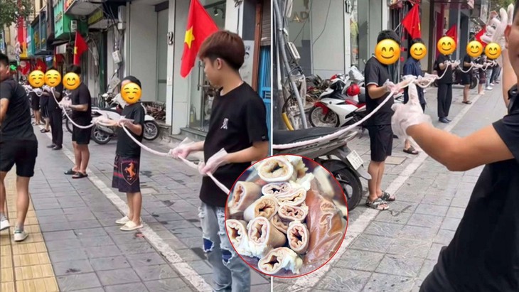 Hà Nội kiểm tra cơ sở 'khoe' lòng se điếu dài 40m trên mạng xã hội - Ảnh 1.