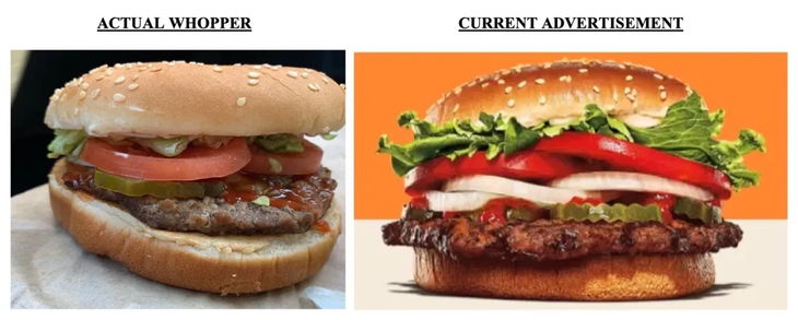 Burger King bị kiện vì ‘sản phẩm thực tế nhỏ hơn quảng cáo’ - Ảnh 1.