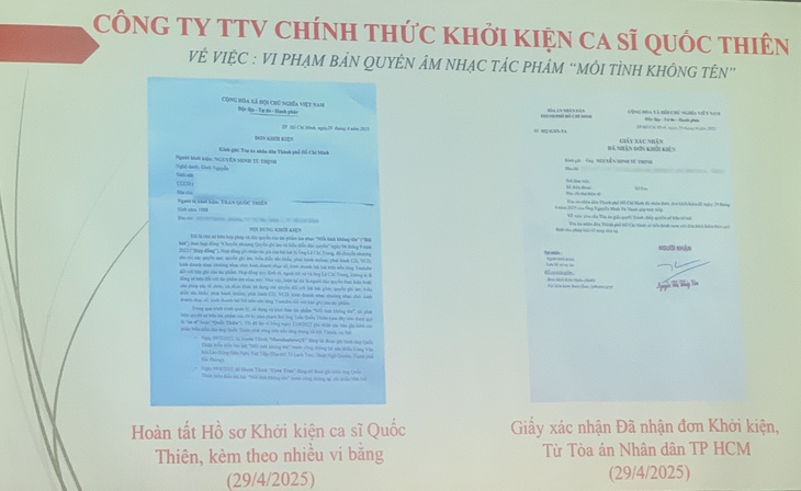 Ca sĩ Quốc Thiên bị kiện vì hát Mối tình không tên - Ảnh 3.