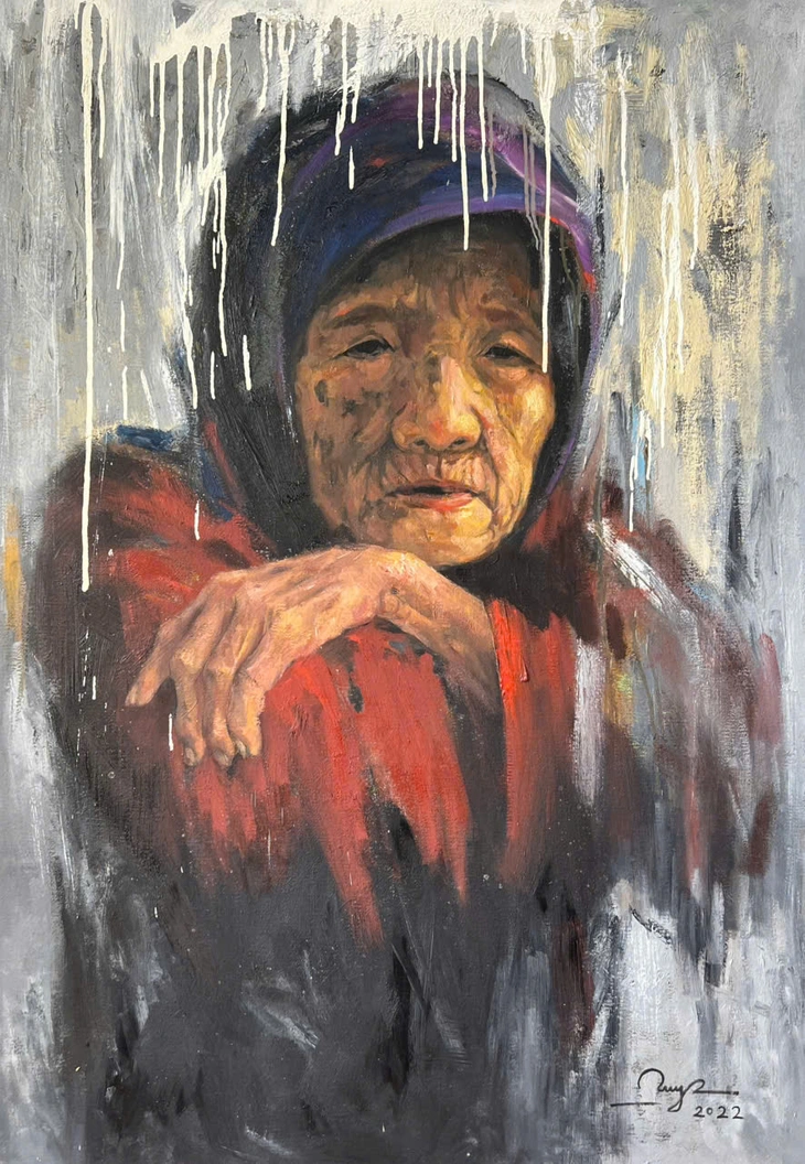 Miệt mài vẽ bà nội trăm tuổi trong nhiều năm, Phạm Duy Quỳnh tìm thấy con đường mới - Ảnh 7. Phạm Duy Quỳnh - Ảnh 5.