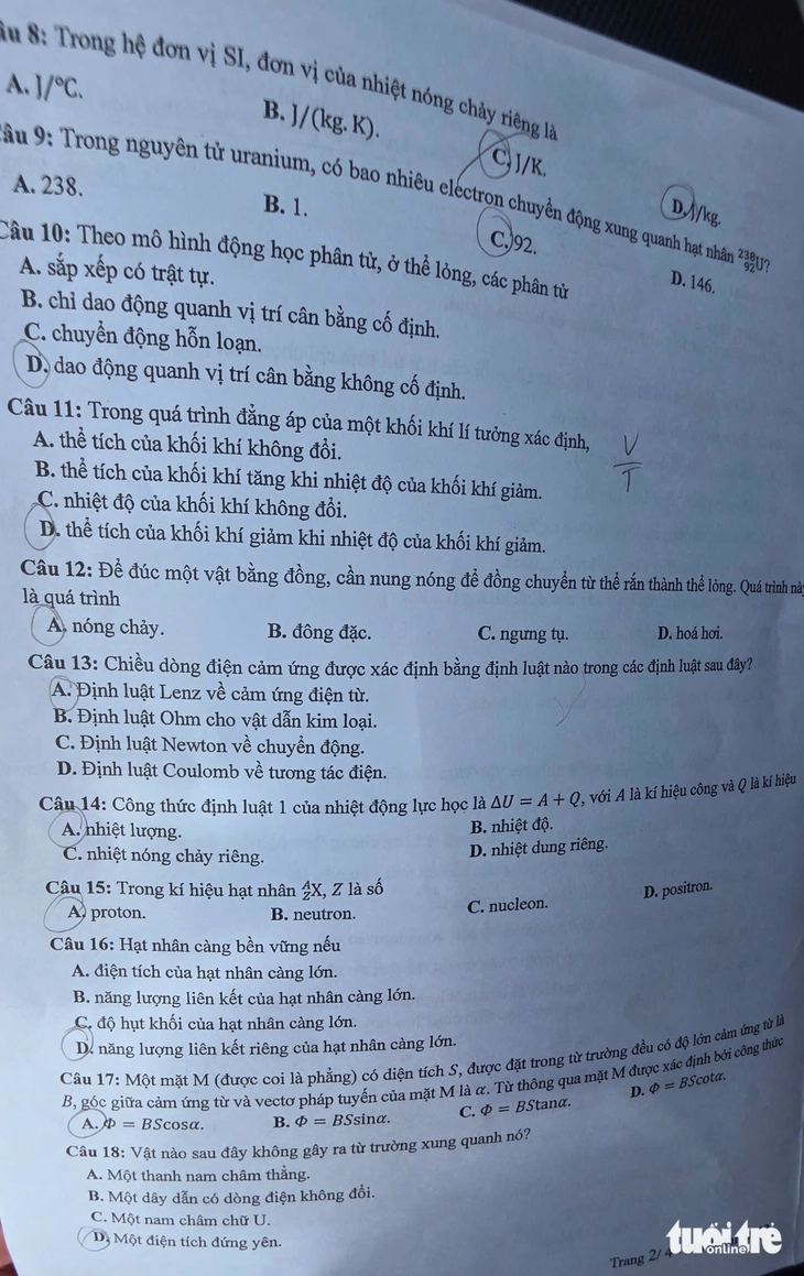 Đề môn vật lý - Ảnh 3.