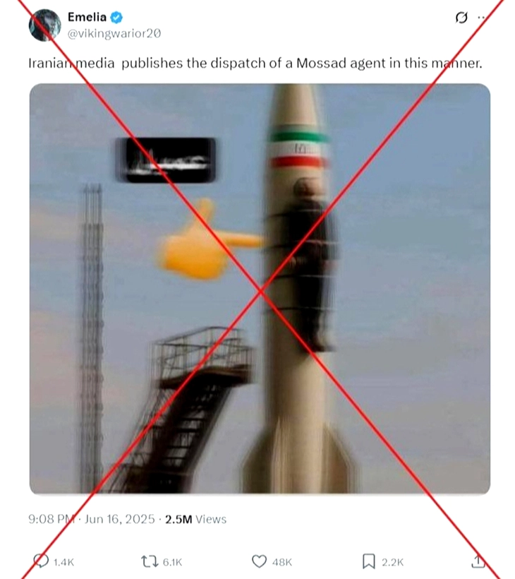 Kiểm chứng bức ảnh Iran trói gián điệp Israel trên tên lửa Kiểm chứng bức ảnh Iran trói gián điệp Israel trên tên lửa