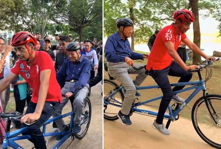 Cựu thủ tướng Malaysia nhập viện sau khi đạp xe 9km mừng thọ 100 tuổi - Ảnh 3. Cựu thủ tướng Malaysia nhập viện sau khi đạp xe 9km mừng thượng thọ 100 tuổi - Ảnh 2.