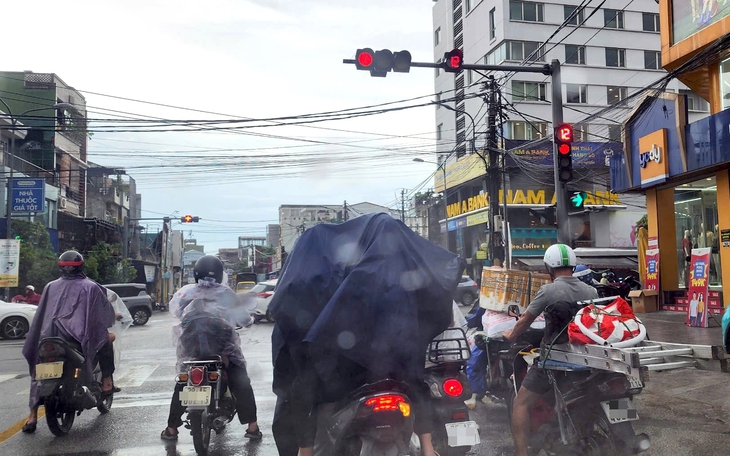 Độc lạ đèn vừa xanh vừa đỏ trên quốc lộ 1, tài xế qua đường phải quay video - Ảnh 2.