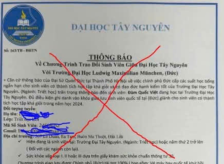 Trường đại học Tây Nguyên không có chương trình trao đổi sinh viên với Đức - Ảnh 2.