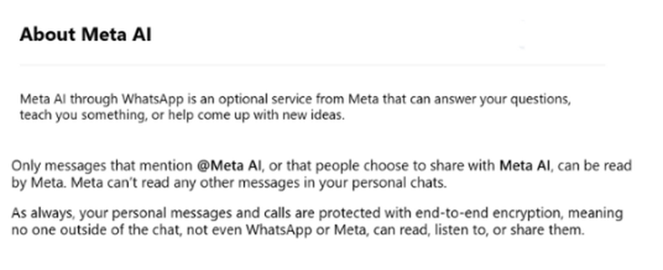 Sai sự thật: Meta AI không đọc trộm trò chuyện WhatsApp - Ảnh 3.