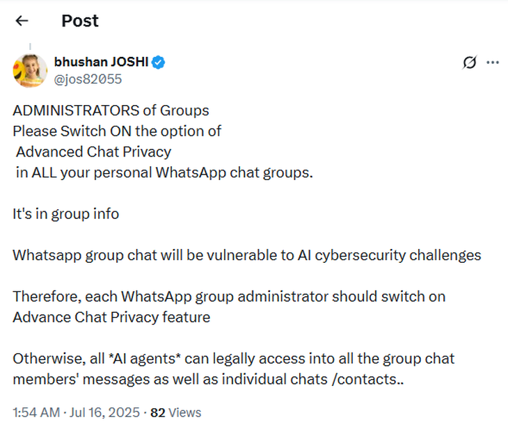 Sai sự thật: Meta AI không đọc trộm trò chuyện WhatsApp - Ảnh 2.