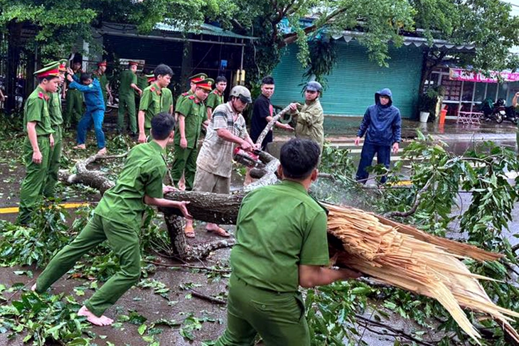 Dông lốc quét qua Đồng Nai, hàng loạt cây xanh, trụ điện ngã đổ, nhà tốc mái - Ảnh 2.