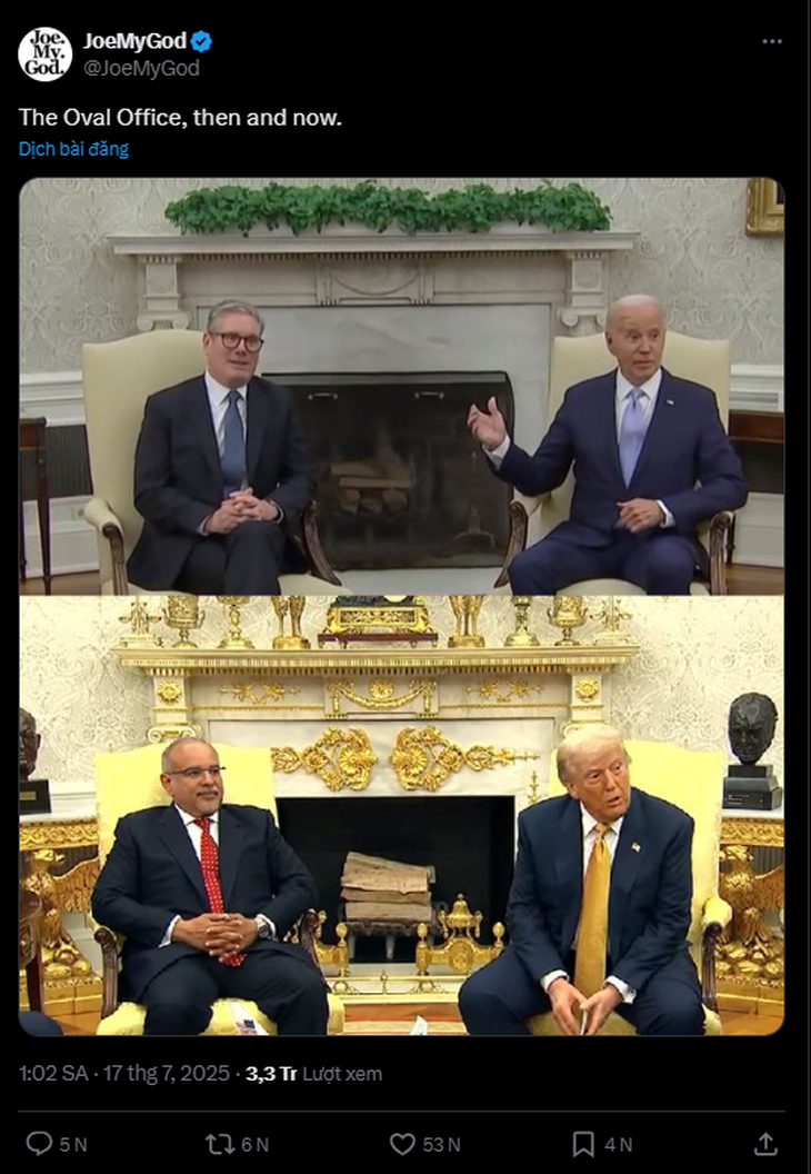 Phòng Bầu dục thời ông Trump được dát vàng lộng lẫy - Ảnh 1.
