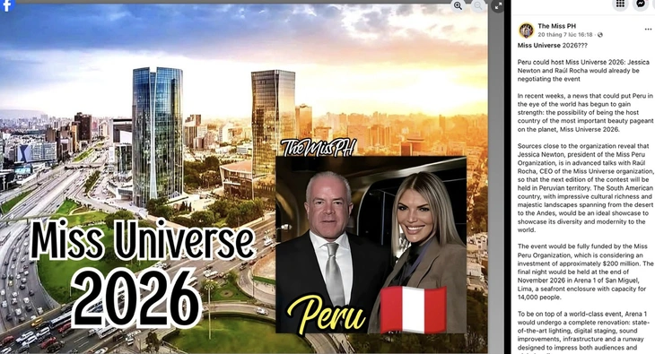 Peru chi 200 triệu USD tổ chức Miss Universe 2026? - Ảnh 1. Miss Universe - Ảnh 1.