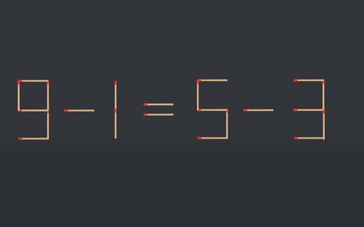 Thử tài IQ: Di chuyển một que diêm để 9-1=5-3 thành phép tính đúng - Ảnh 7.