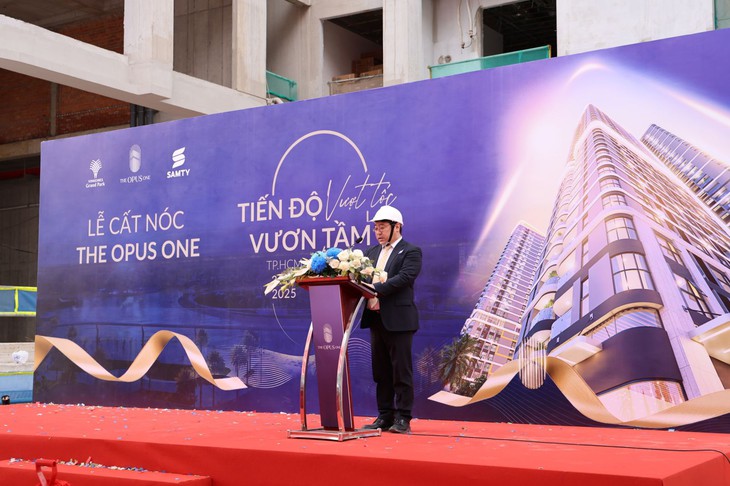 Vinhomes và SAMTY tổ chức lễ cất cất nóc 4 tòa tháp The Opus One, dự kiến bàn giao từ quý 1-2026 - Ảnh 3.