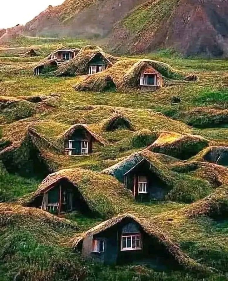Bức ảnh ngôi nhà Viking phủ rêu xanh ở Na Uy thực chất do AI tạo ra - Ảnh 1. Na Uy - Ảnh 1.