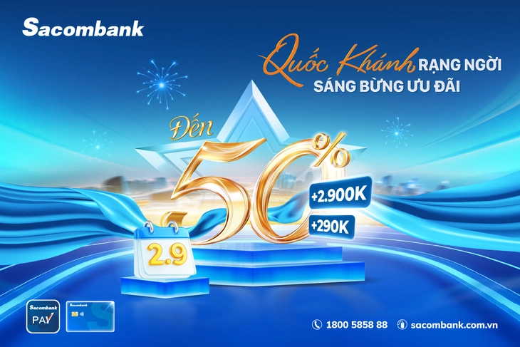Mừng Quốc khánh 2-9, nhận hoàn tiền lên đến 2,9 triệu đồng cùng Sacombank - Ảnh 1.