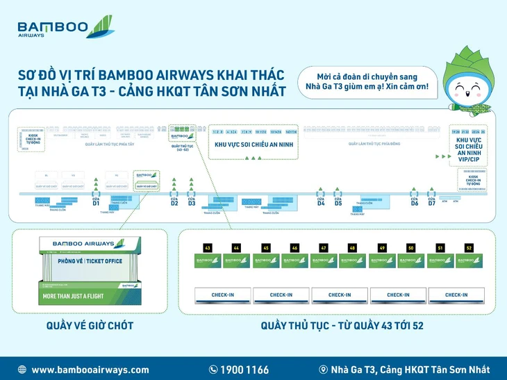 Bamboo Airways hỗ trợ hành khách khi chuyển sang ga T3 Tân Sơn Nhất - Ảnh 2.
