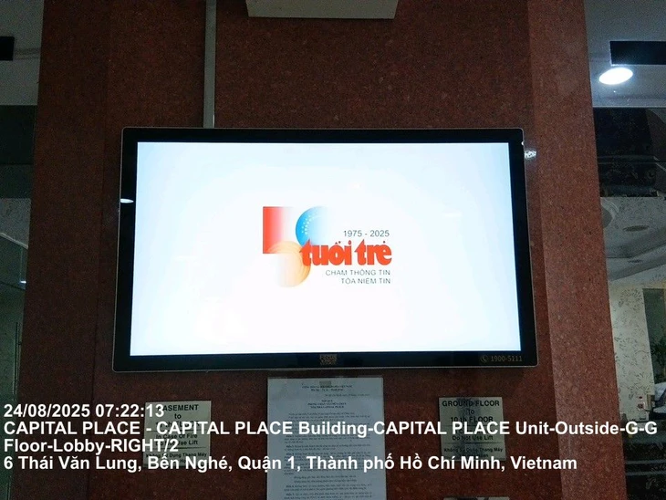 Logo kỷ niệm 50 năm thành lập báo Tuổi Trẻ có mặt ở các tòa nhà tại Hà Nội, TP.HCM, Đà Nẵng - Ảnh 2. báo Tuổi Trẻ - Ảnh 4.