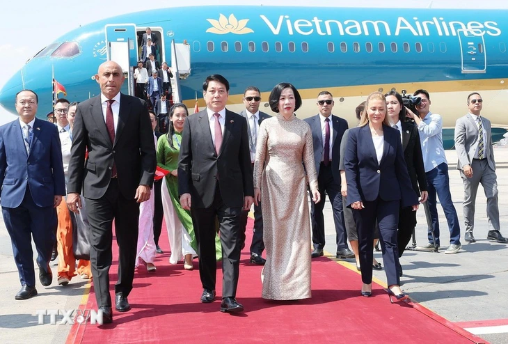 Chủ tịch nước Lương Cường bắt đầu chuyến thăm cấp Nhà nước Cộng hòa Ai Cập - Ảnh 1. Chủ tịch nước Lương Cường bắt đầu chuyến thăm cấp Nhà nước Cộng hòa Ai Cập - Ảnh 1.