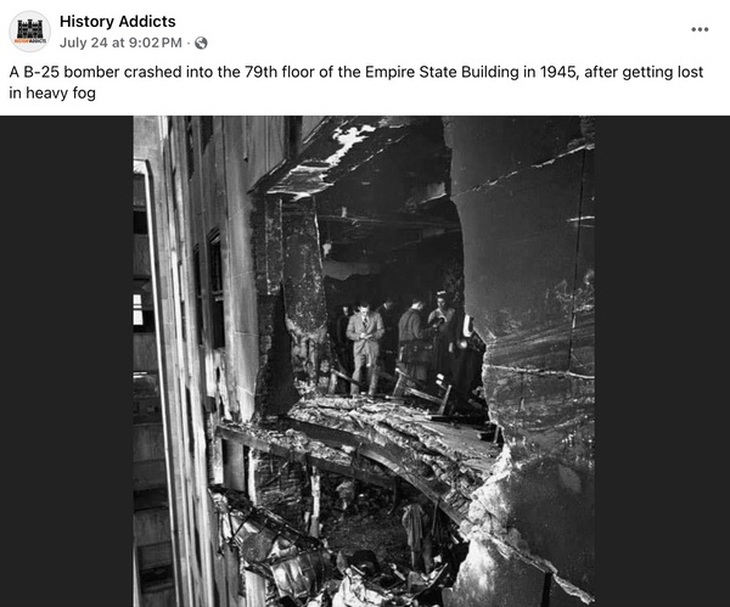 Đúng là máy bay B-52 từng đâm vào tòa nhà Empire State hồi năm 1945 - Ảnh 1.