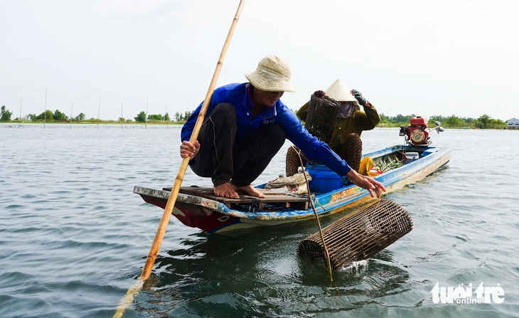 Dân đầu nguồn An Giang ‘săn’ cá linh, cá chốt, cua đồng, bông súng ma mùa nước nổi - Ảnh 6.