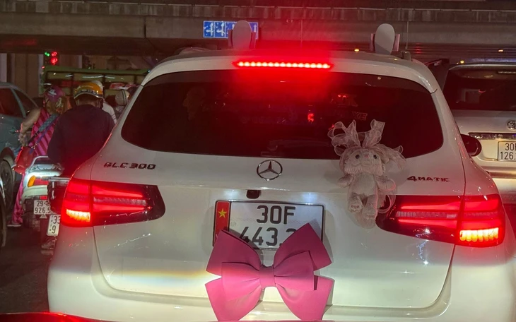 Truy tìm tài xế Santa Fe che số bằng dòng chữ 'Happy Wedding' - Ảnh 2.