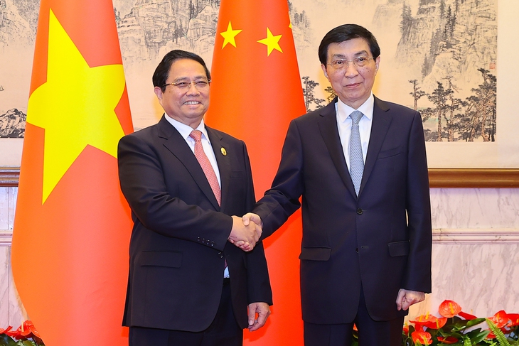 Thủ tướng Phạm Minh Chính hội kiến Chủ tịch Chính hiệp toàn quốc Trung Quốc Vương Hộ Ninh - Ảnh 1. Thủ tướng Phạm Minh Chính - Ảnh 1.