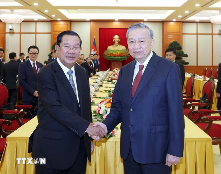 Tổng Bí thư Tô Lâm gặp Chủ tịch Đảng Nhân dân Campuchia Hun Sen - Ảnh 1. Tổng Bí thư Tô Lâm - Ảnh 1.