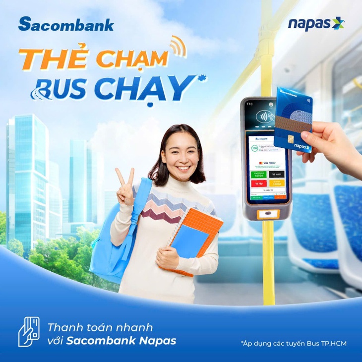 Thanh toán thẻ NAPAS trên xe buýt: Chỉ cần ‘chạm’ là đi - Ảnh 2.