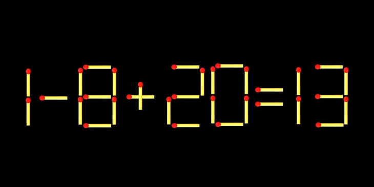 Thử tài IQ: Di chuyển một que diêm để 18+20=19 thành phép tính đúng - Ảnh 1.