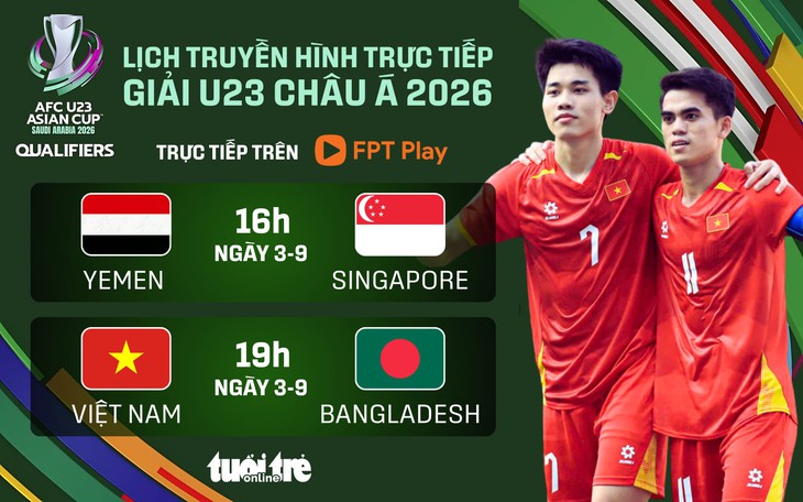 Lịch trực tiếp vòng loại Giải U23 châu Á 2026: Việt Nam đấu với Bangladesh - Ảnh 1.