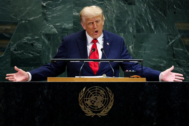Ông Trump phát biểu tại Liên hợp quốc: Cảnh báo Nga, chỉ trích châu Âu, bác bỏ Nhà nước Palestine - Ảnh 1.