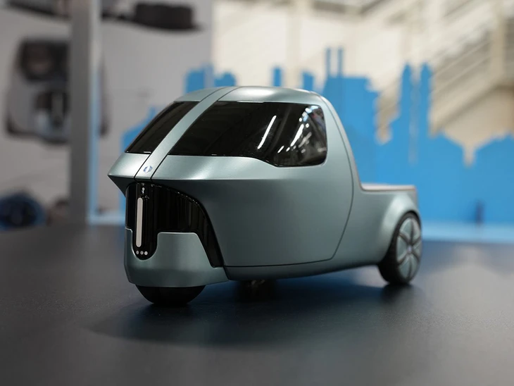 'Bán tải điện' nhỏ như Wuling Mini EV, 3 bánh, ray tự động chất hàng vào thùng xe - Ảnh 2.