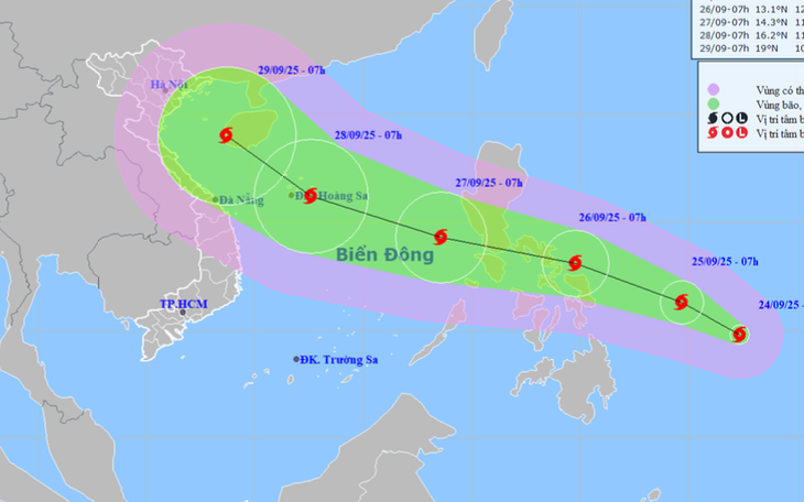 Thời tiết hôm nay 25-9: Bão Ragasa đổ bộ, Bắc Bộ mưa như trút nước - Ảnh 2.