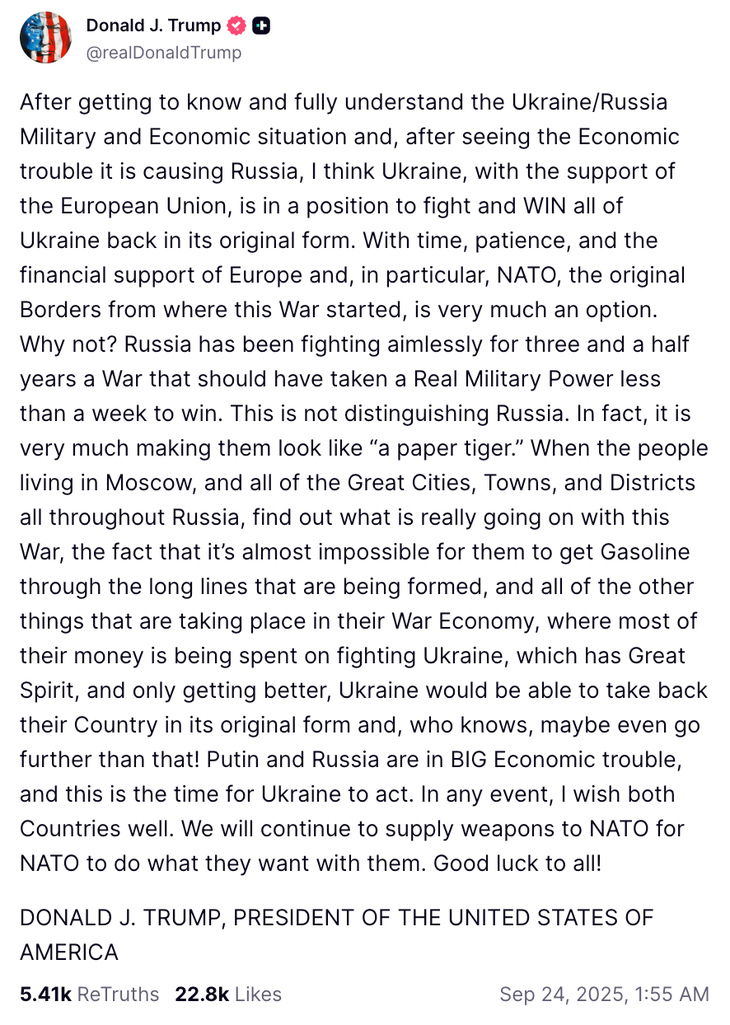 Ông Trump nói Ukraine có thể giành lại lãnh thổ bị chiếm, ví Nga như hổ giấy - Ảnh 2.