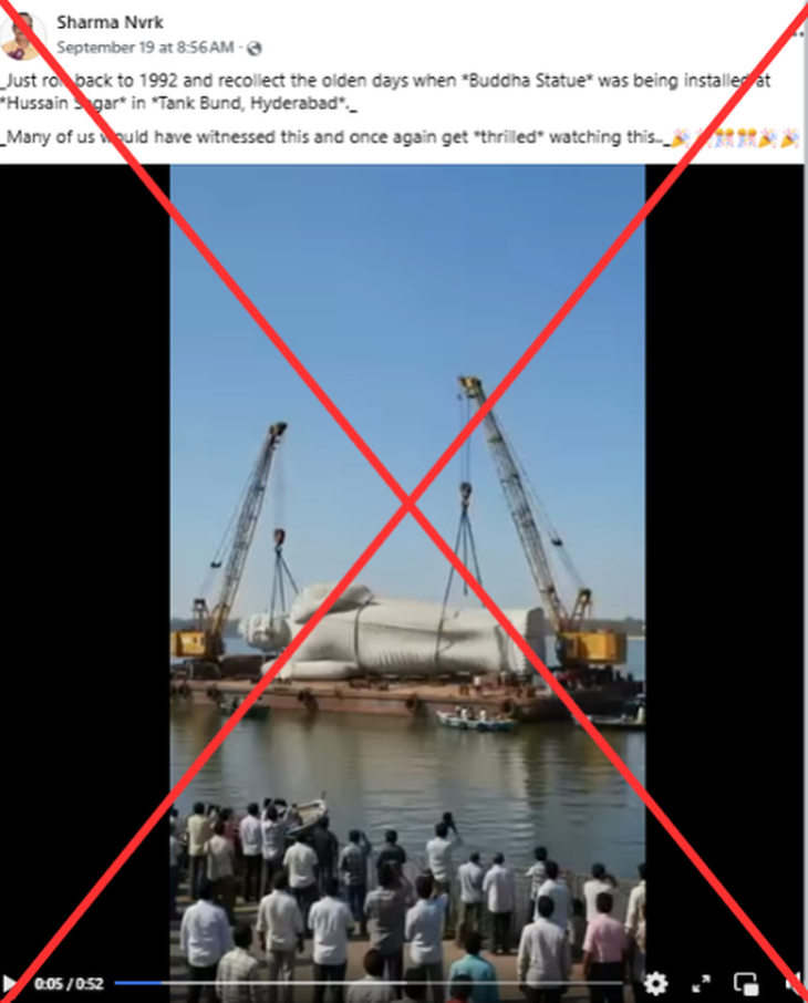 Xôn xao video vận chuyển bức tượng Phật khổng lồ ở Ấn Độ - Ảnh 1.