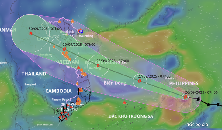 Bão Bualoi đi nhanh gấp đôi thông thường, hướng về Bắc Trung Bộ và Nam Bắc Bộ - Ảnh 1.