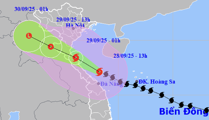 Bão Bualoi đang ảnh hưởng Đà Nẵng - Quảng Trị, chiều tối nay mở rộng ra Hà Tĩnh - Thanh Hóa - Ảnh 2.