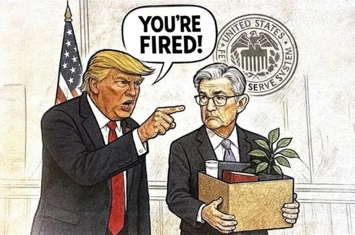Ông Trump đăng tải tranh biếm họa ẩn ý sa thải Chủ tịch Fed - Ảnh 1.