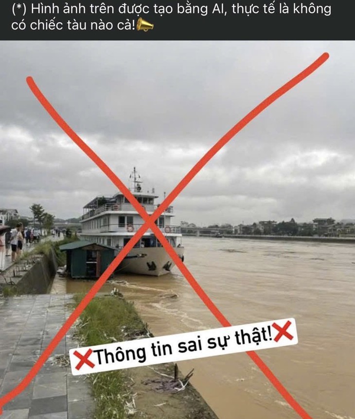 Xử phạt nam thanh niên dùng AI tạo ảnh giả tung tin có tàu lạ trôi dạt vào Lào Cai - Ảnh 1.