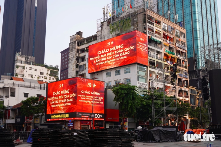 TP.HCM rực sắc đỏ chào mừng Đại hội Đảng - Ảnh 2.