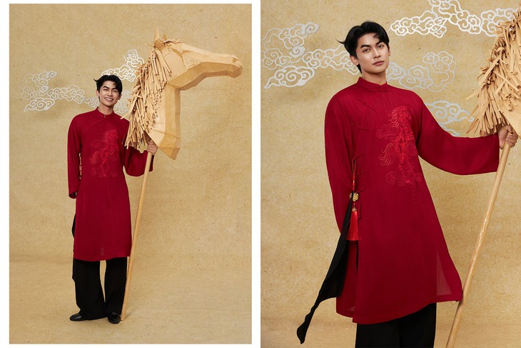 Những mẫu áo dài nam không thể bỏ qua dịp Tết 2026 - Ảnh 1. áo dài nam - Ảnh 1.