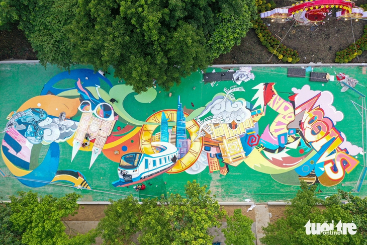 Khu đất nhà thi đấu Phan Đình Phùng đã thành công viên ngập tràn sắc hoa - Ảnh 6.