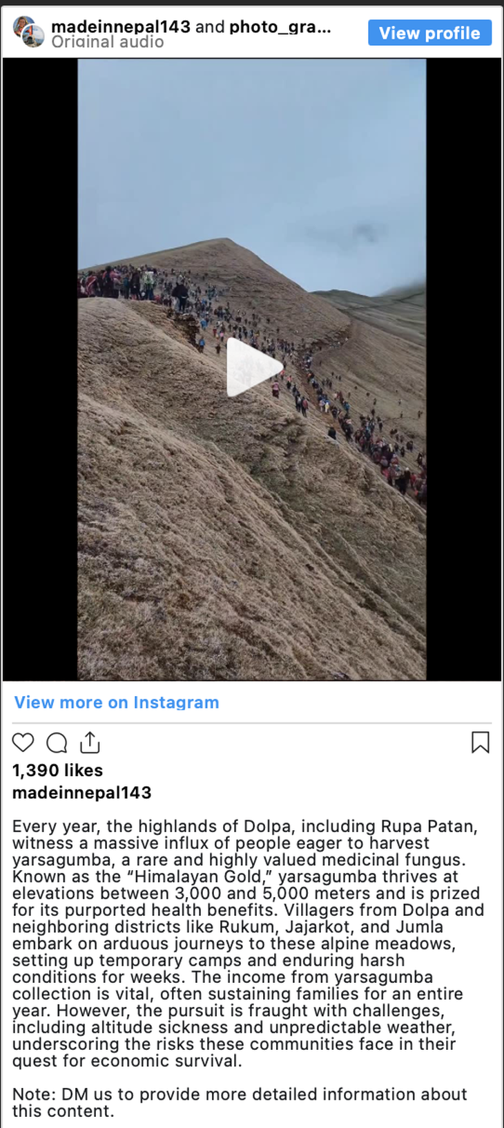 Video lan truyền về người Iran 'chạy lên núi' trốn đàn áp thực chất quay tại Nepal - Ảnh 1. người Iran - Ảnh 1.