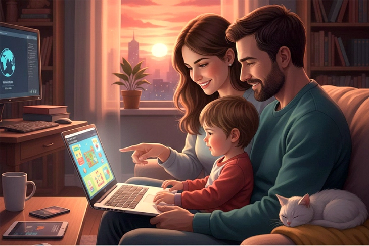 An toàn trực tuyến phải bắt đầu từ đồng hành với con - Ảnh 1. lên mạng - Ảnh 1.